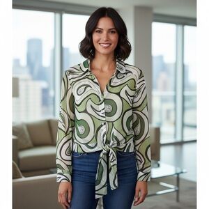 ✨ New York & Company Sheer Paisley Blouse | Size Small ✨